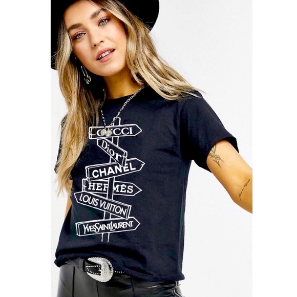 Black designer t shirt womens Clearance